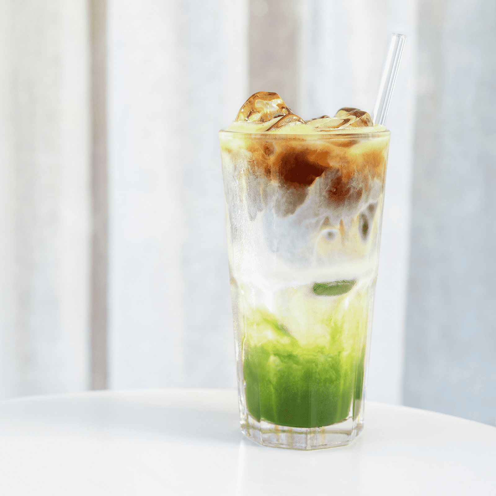 Espresso Matcha Recipe Kyoto Cascade Layered Cold Latte by TEAOLOGY