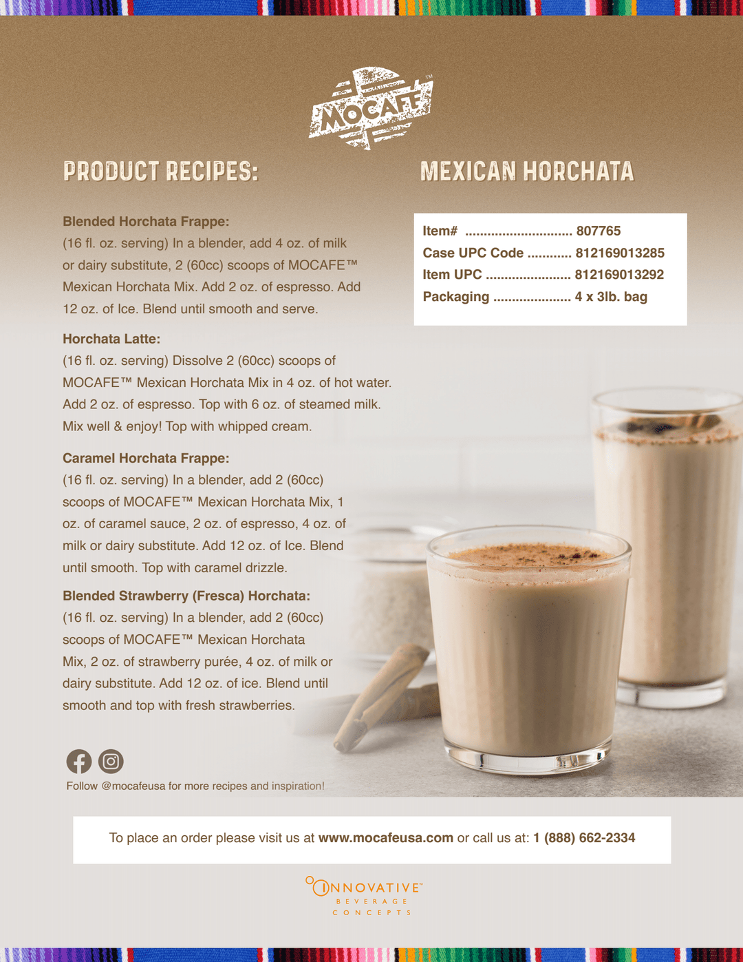 MOCAFE™ Mexican Agua Fresca Horchata - IBEV Concepts