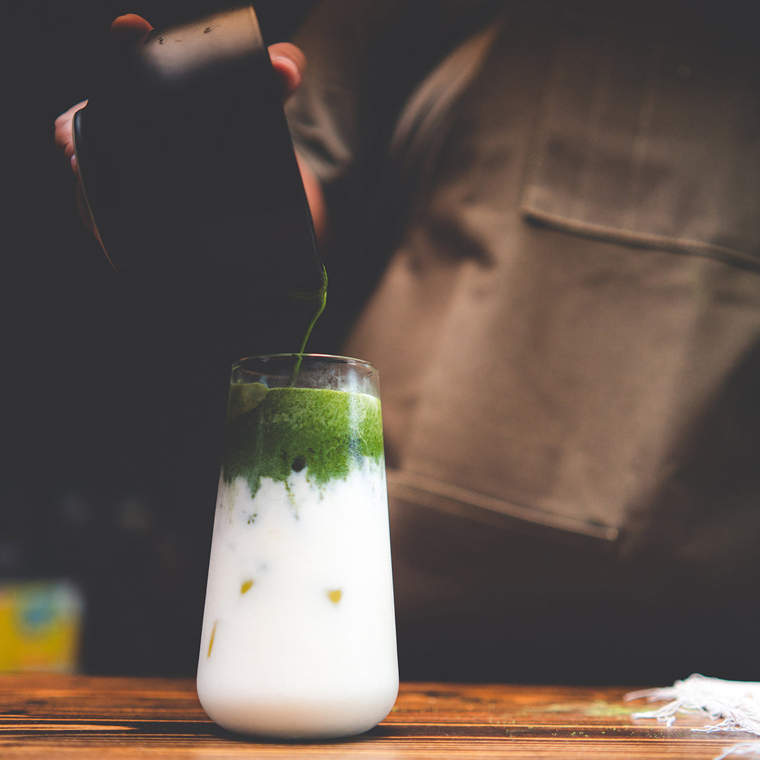 Iced Matcha Latte with Ceremonial Grade Japanese Matcha