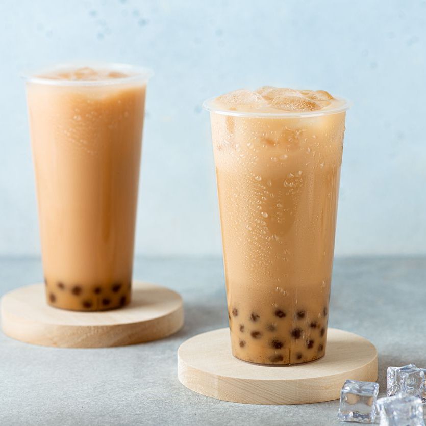 Almond Milk Tea with Honey Boba