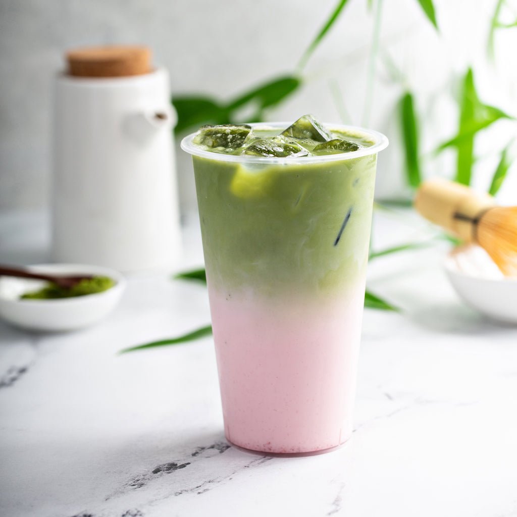 Strawberry Iced Matcha Latte