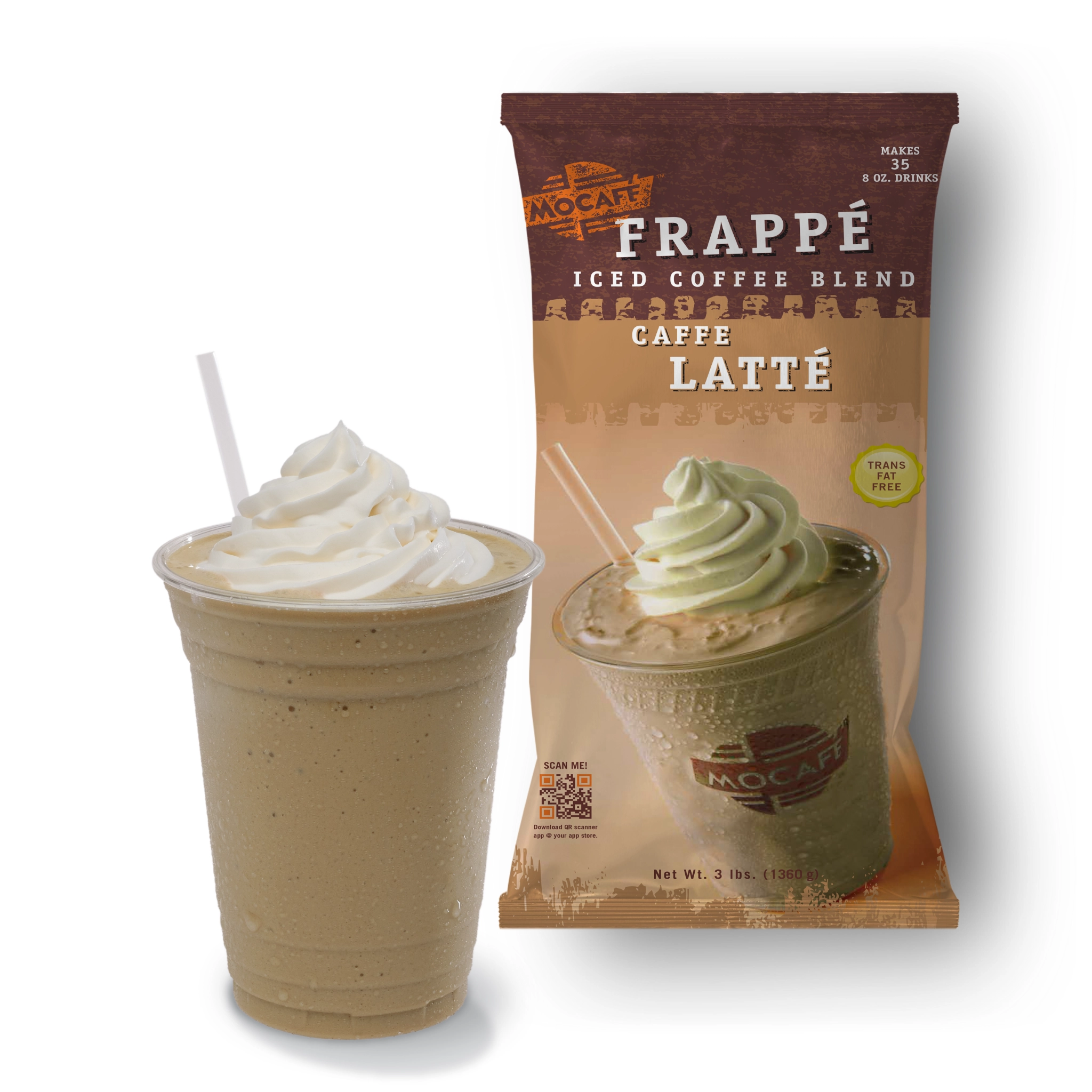 MOCAFE™ Caffe Latte Frappe Mix 3 lb bag for café beverages