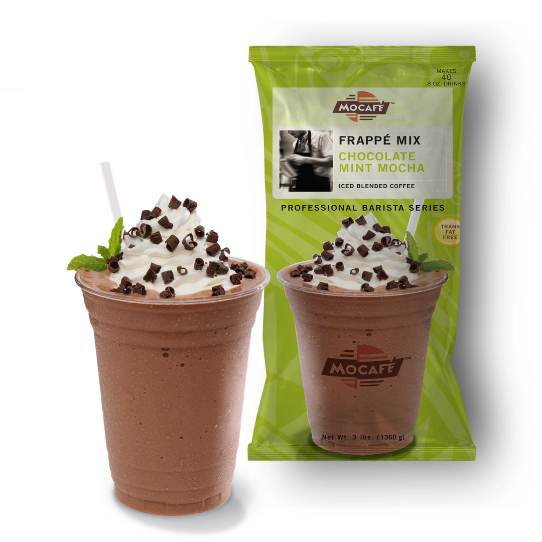 MOCAFE™ Chocolate Mint Frappe Mix for Peppermint Mochas 3 lb bag for café beverages