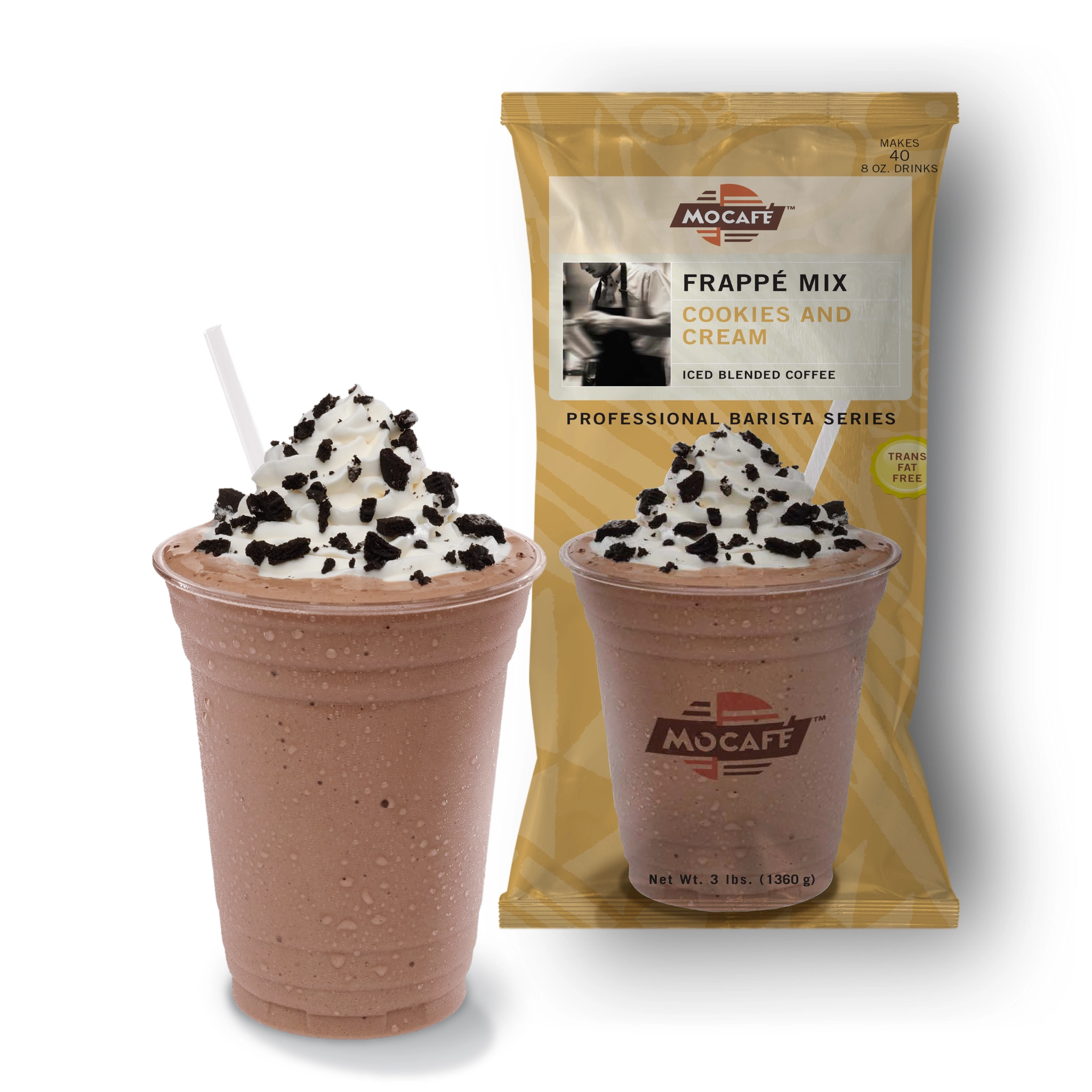 MOCAFE™ Cookies & Cream Frappe Mix 3 lb bag for café beverages