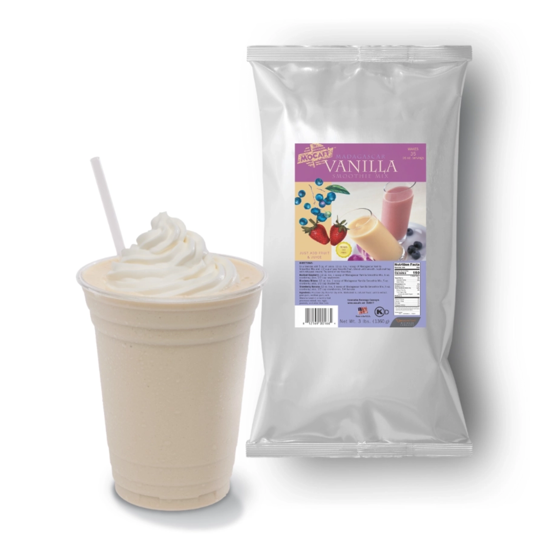 MOCAFE Madagascar Vanilla Smoothie Base 3 lb bag for café beverages