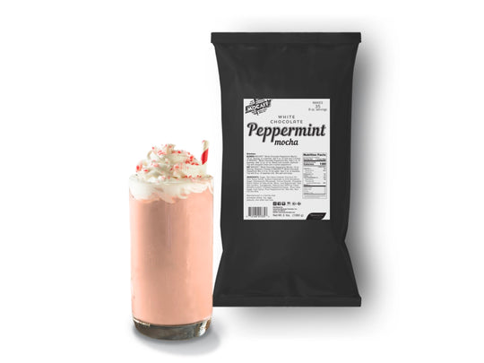 Peppermint White Chocolate Mocha Powder Mix pink drink by 3lb bag by Mocafe 