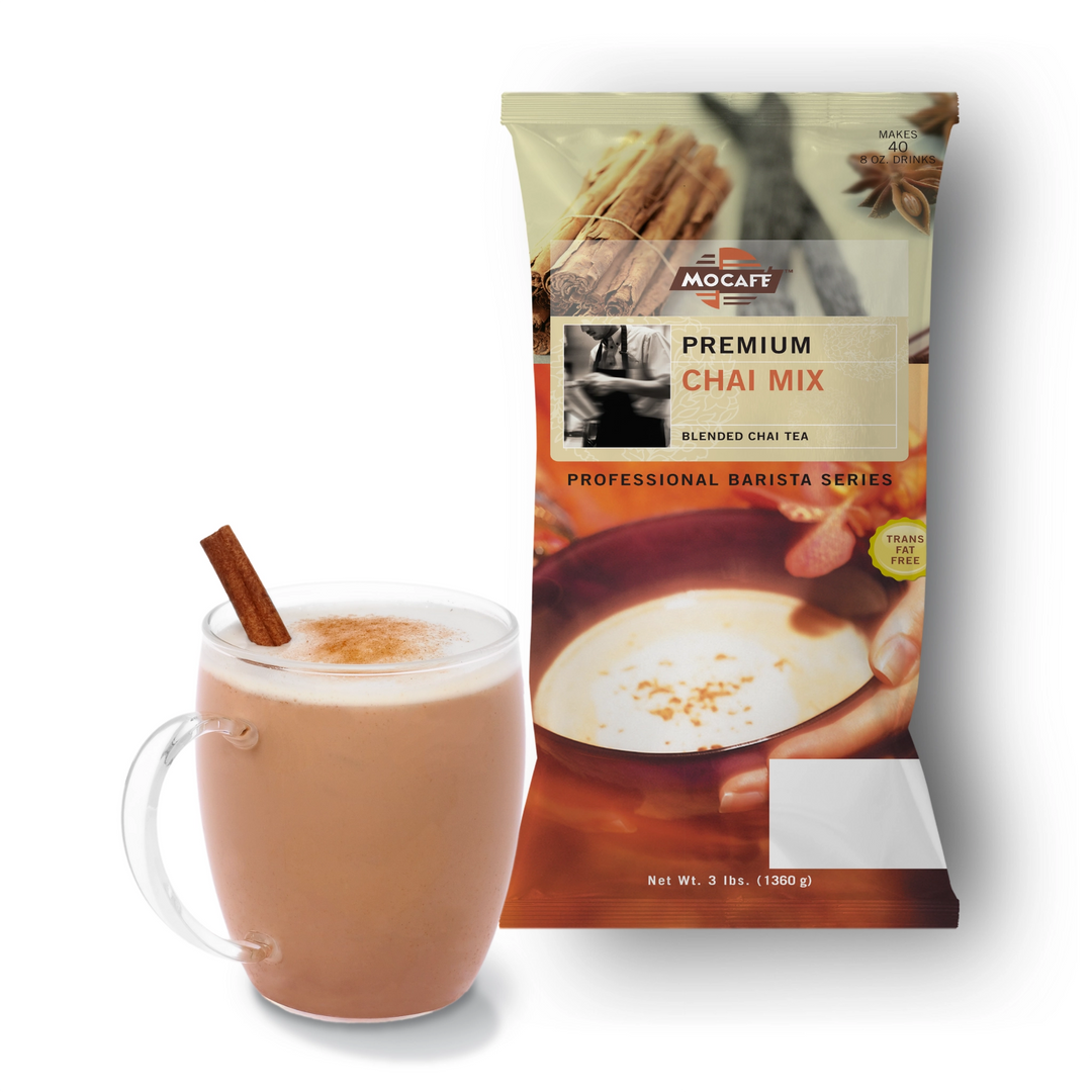 MOCAFE™ Precious Divinity™ Spiced Chai Tea Latte Powder Mix  3 lb bag for café beverages