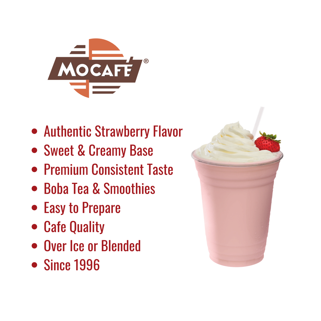 MOCAFE™ Strawberry Blended Creme Powder Mix for Frappes Smoothies and Milk Tea Drinks