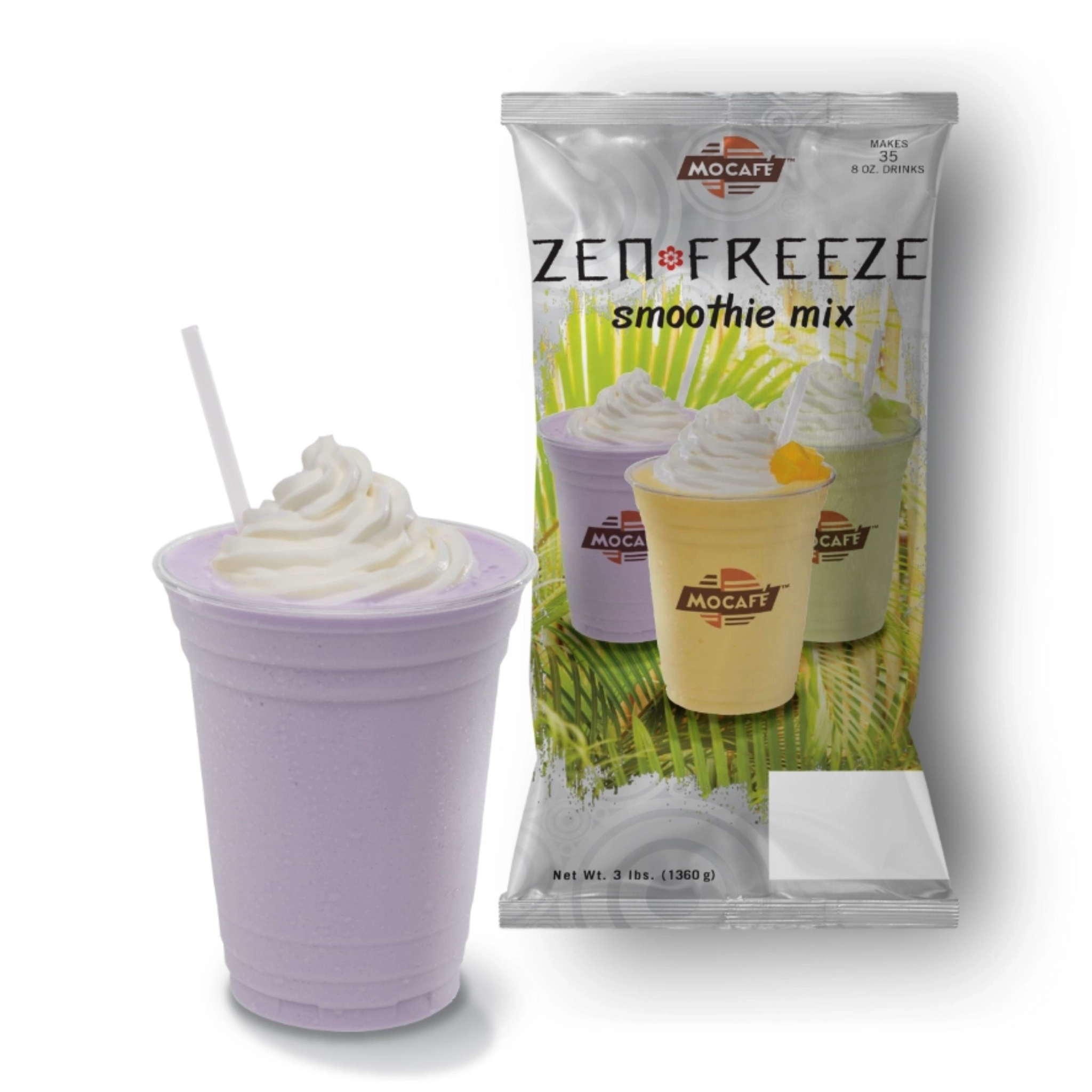 MOCAFE™ ZENFreeze Taro Powder Mix for Boba & Smoothies 3 lb bag for café beverages